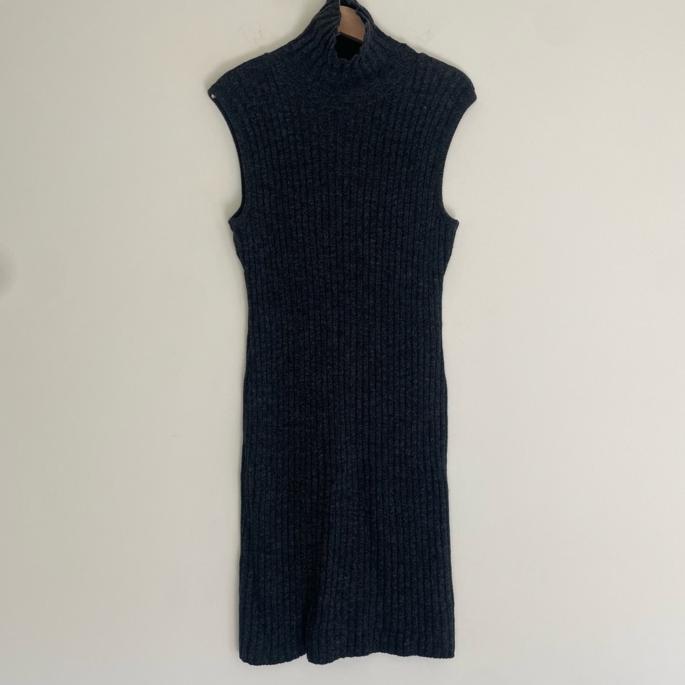 G.A.S Women’s Turtleneck Knot Gray Dress MIDI Size XL *Measurements in photo*